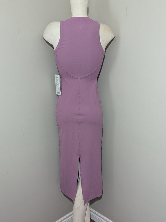 Lululemon All Aligned Ribbed Midi Dress Velvet Dust NWT Sz 4 - Picture 4 of 7